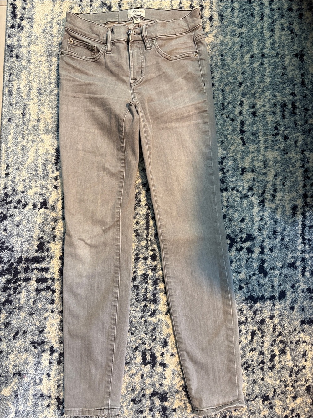 J. Crew Skinny Jeans in Light Gray Wash